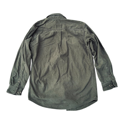 Carhartt Casual Button-Up Shirt Olive Heavyweight Long Sleeve Size: L