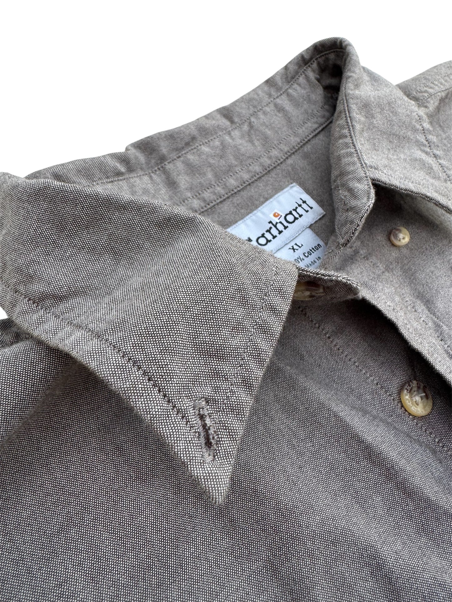 Carhartt Casual Button-Up Shirt Moss Chambray Short Sleeve Size: XL