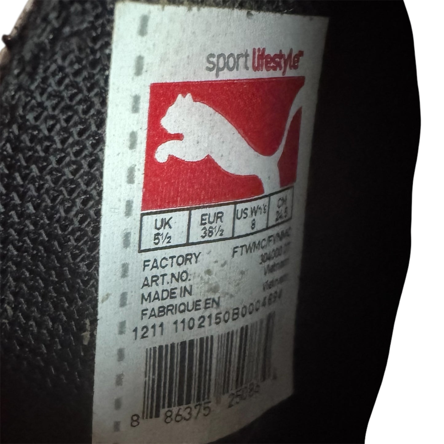 Y2K 2000s Puma Archive Black/Silver Ballet Flats US 8