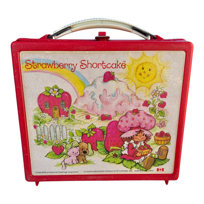 VTG 80s Strawberry Shortcake Dolls & Aladdin Plastic Lunchbox Collectible Bundle