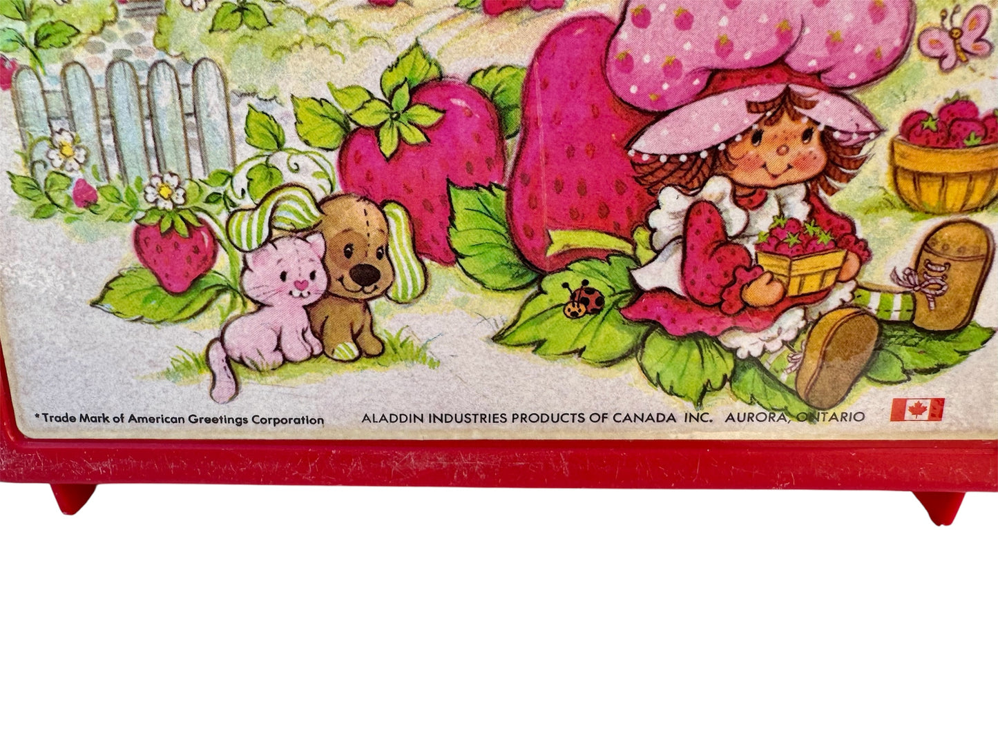 VTG 80s Strawberry Shortcake Dolls & Aladdin Plastic Lunchbox Collectible Bundle