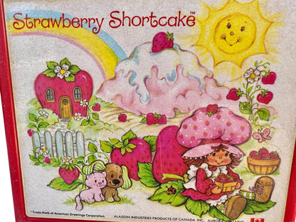 VTG 80s Strawberry Shortcake Dolls & Aladdin Plastic Lunchbox Collectible Bundle