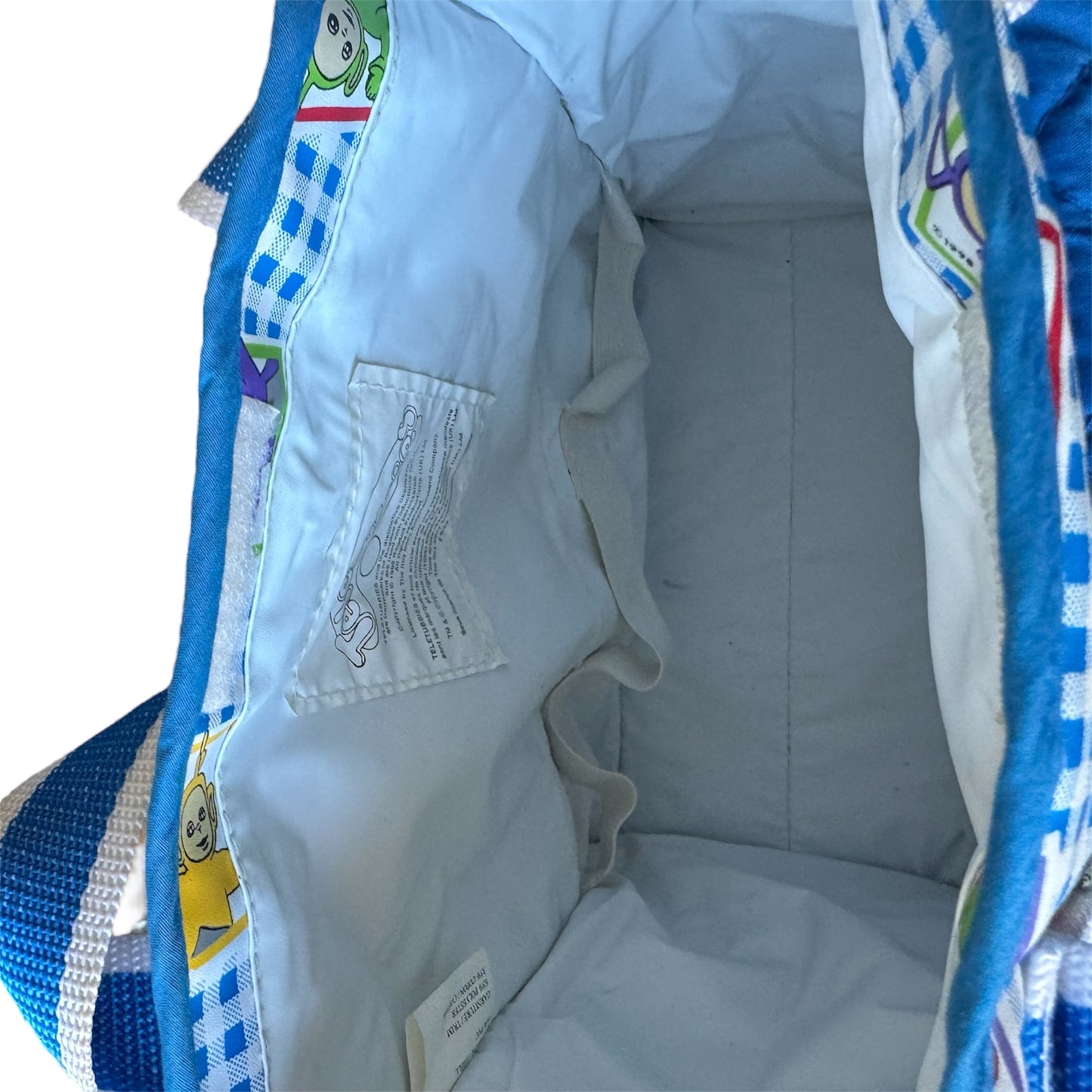 VTG 1998 Teletubbies Blue & White Gingham Mini Diaper Bag
