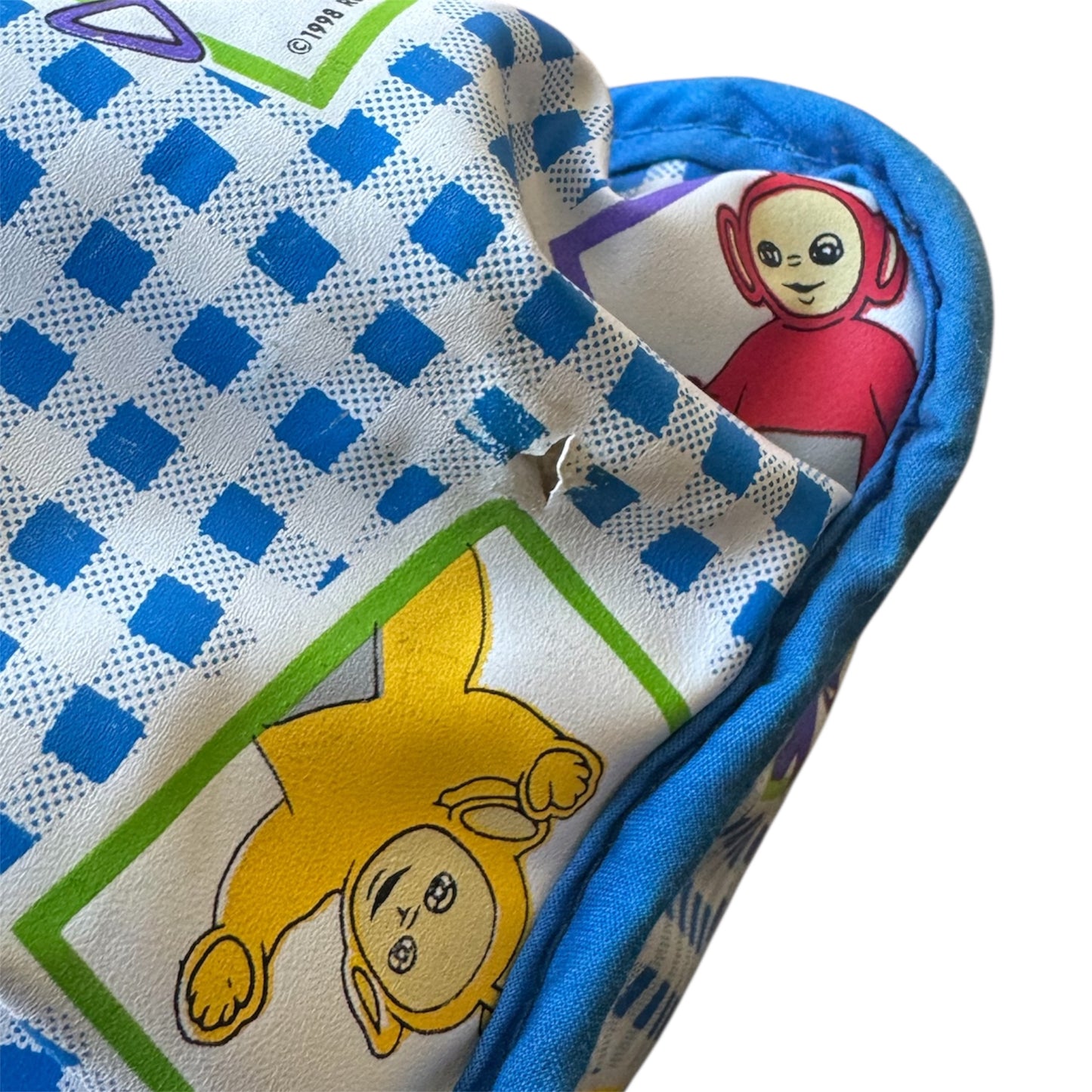 VTG 1998 Teletubbies Blue & White Gingham Mini Diaper Bag