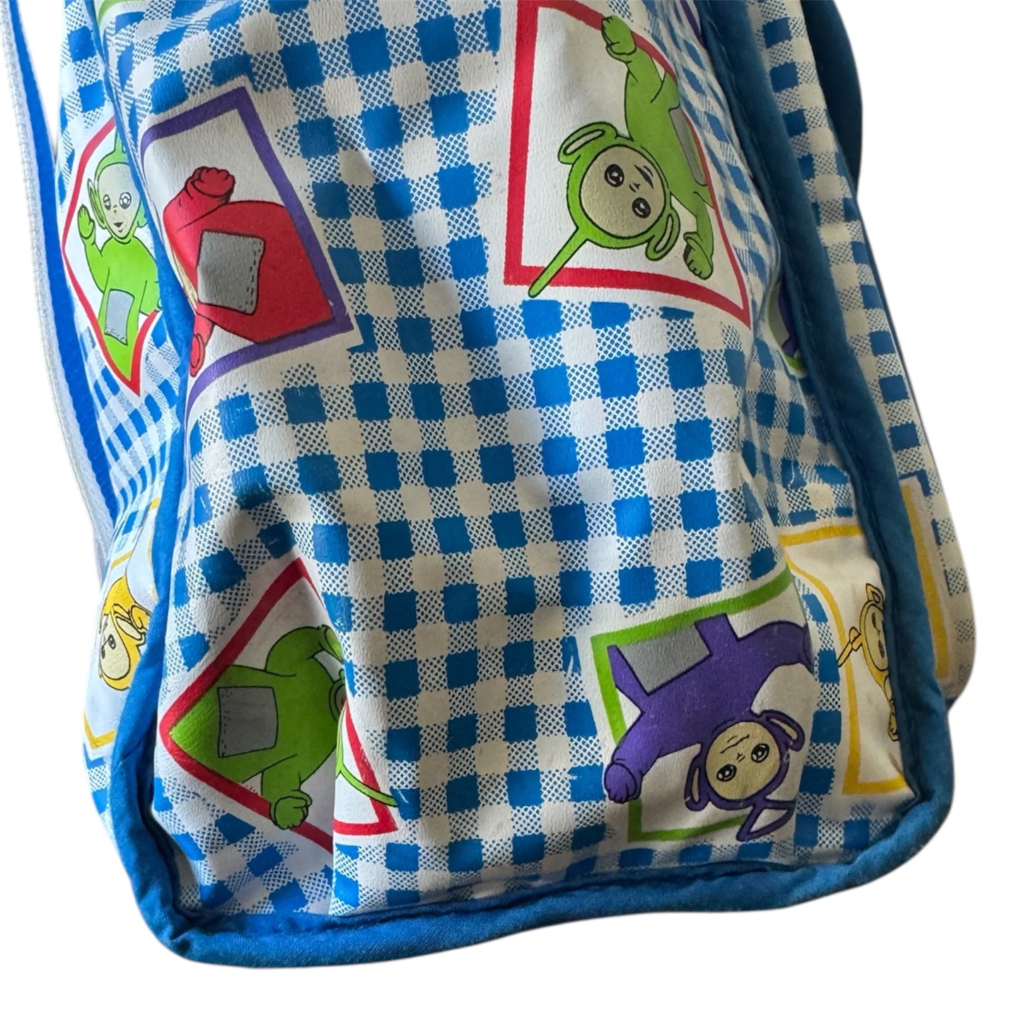 VTG 1998 Teletubbies Blue & White Gingham Mini Diaper Bag