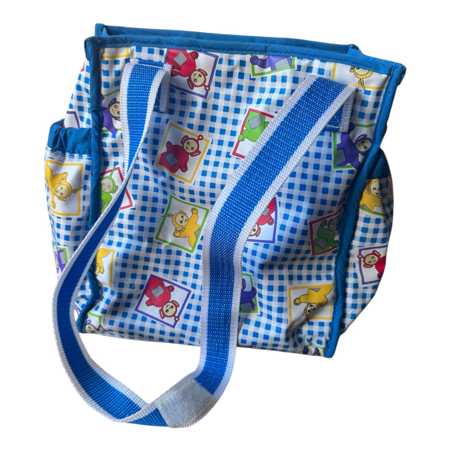 VTG 1998 Teletubbies Blue & White Gingham Mini Diaper Bag