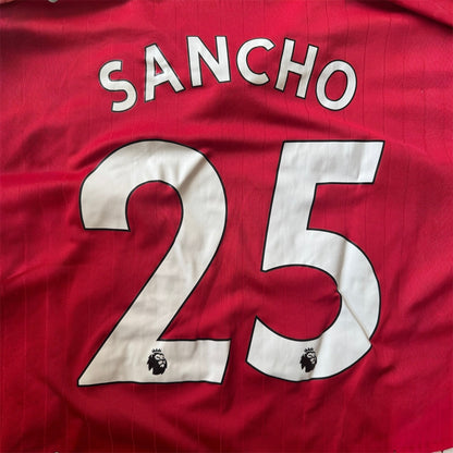 2022-23 Manchester United Jadon Sancho #25 Adidas Home Football Jersey Size: L