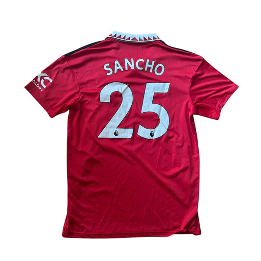 2022-23 Manchester United Jadon Sancho #25 Adidas Home Football Jersey Size: L