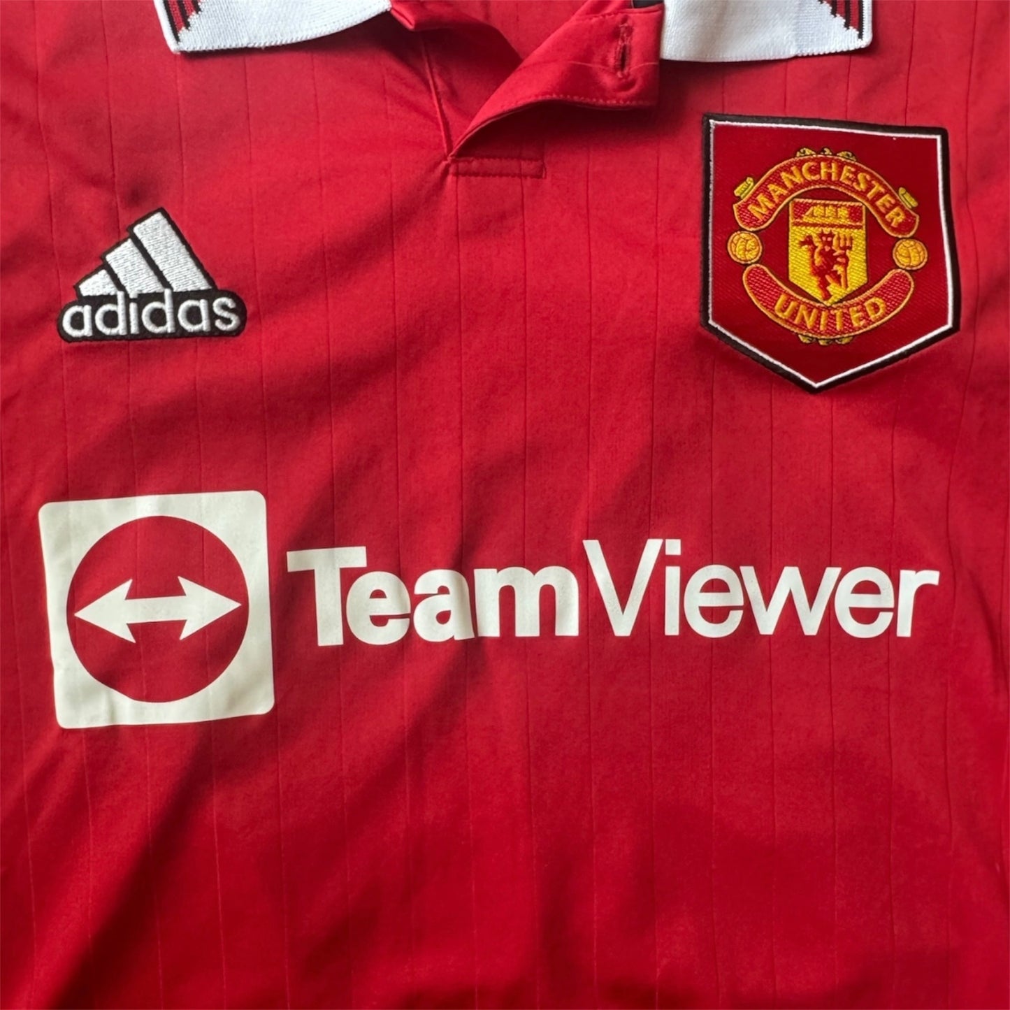 2022-23 Manchester United Jadon Sancho #25 Adidas Home Football Jersey Size: L