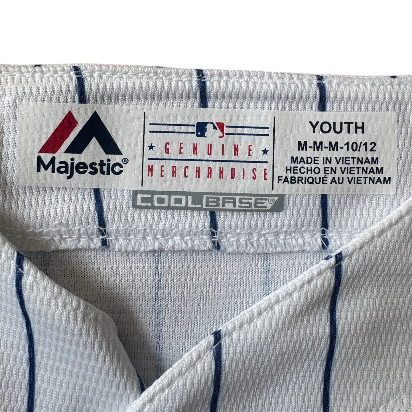 Chicago Cubs Majestic Kris Bryant #17 Pinstripe Youth Jersey Size: M (10/12)