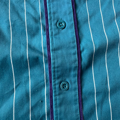 VTG ‘90s Charlotte Hornets Starter NBA Pinstripe Baseball Jersey Size: L