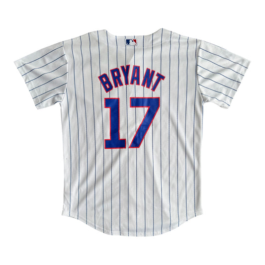 Chicago Cubs Majestic Kris Bryant #17 Pinstripe Youth Jersey Size: M (10/12)
