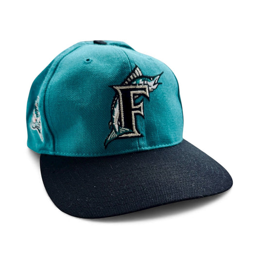 VTG ‘90s Florida Marlins MLB Teal American Needle Snapback Hat Cap