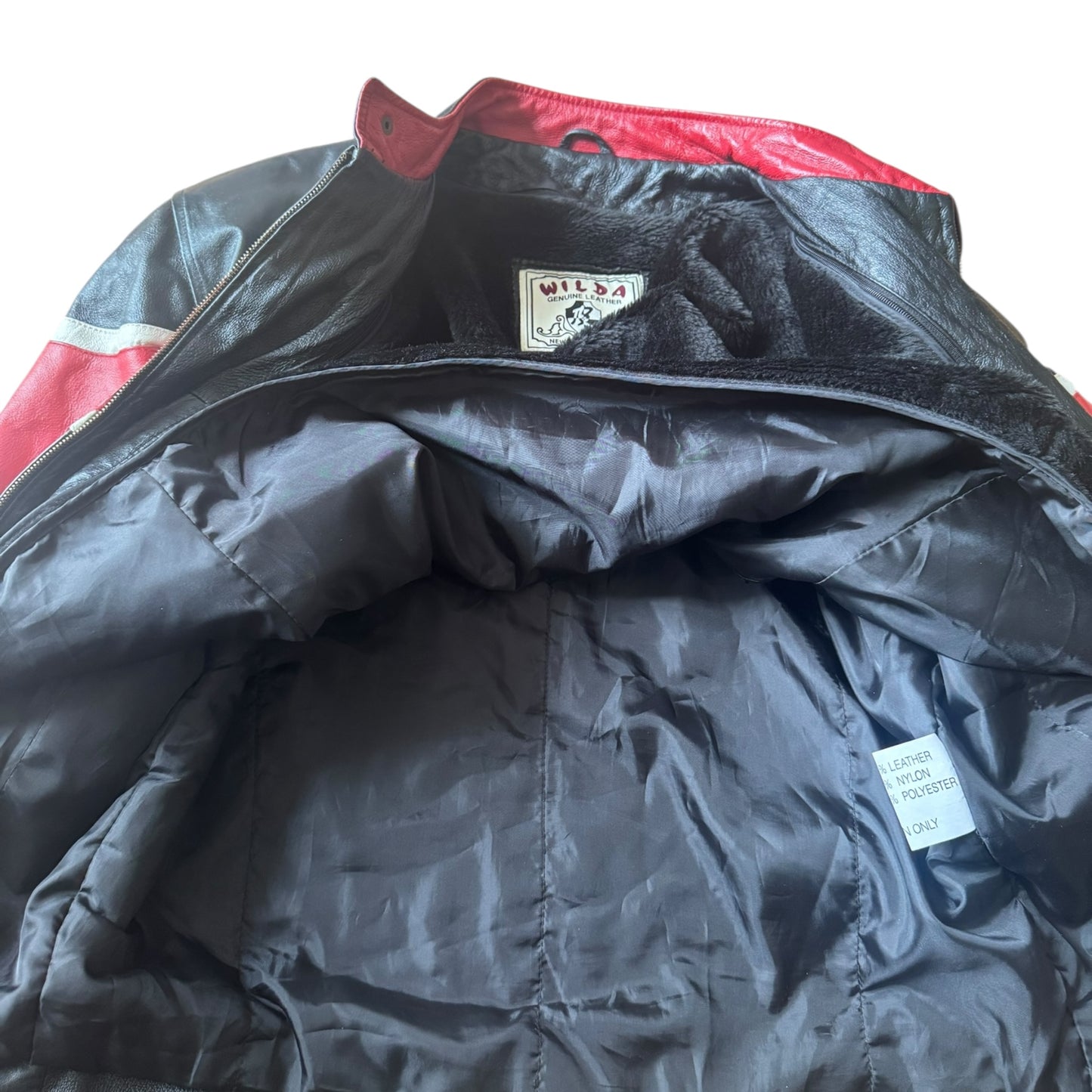 VTG Wilda Genuine Leather Racing Motorcycle Jacket Size: S