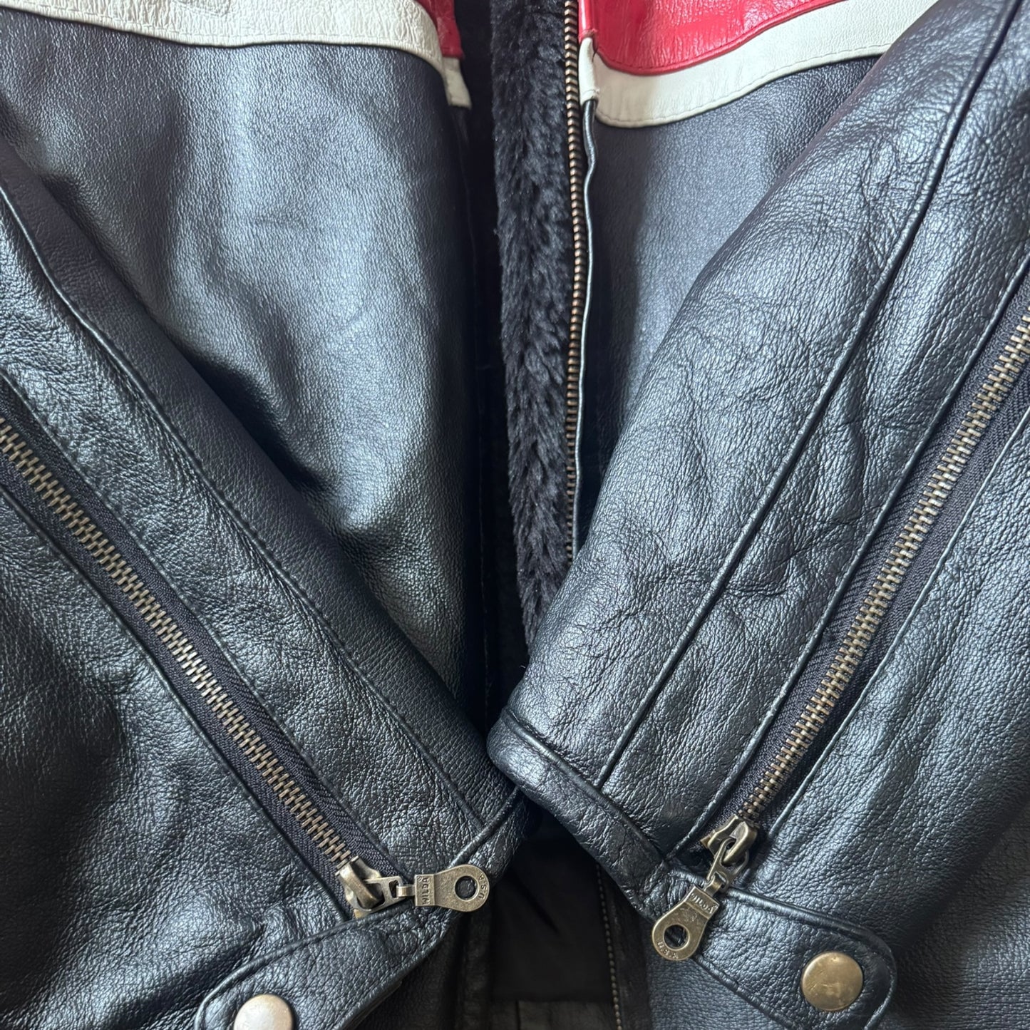VTG Wilda Genuine Leather Racing Motorcycle Jacket Size: S