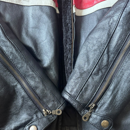 VTG Wilda Genuine Leather Racing Motorcycle Jacket Size: S