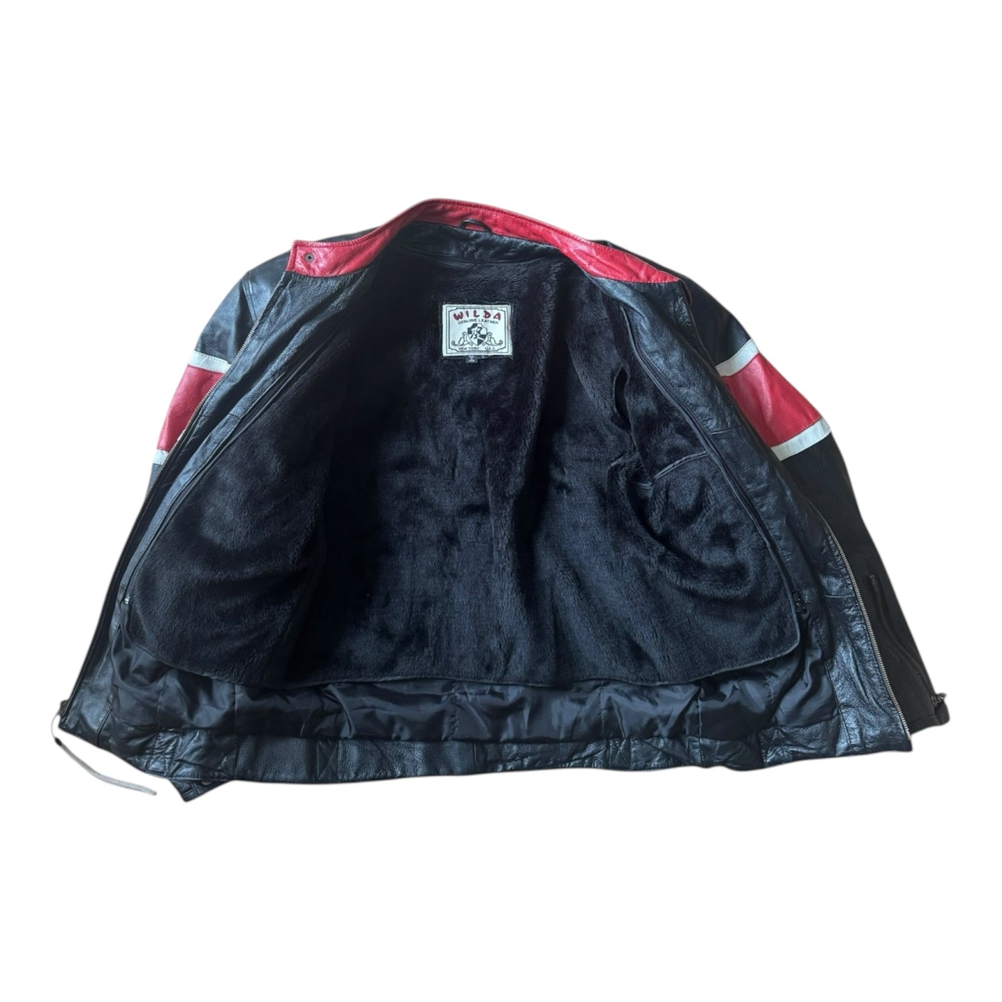 VTG Wilda Genuine Leather Racing Motorcycle Jacket Size: S
