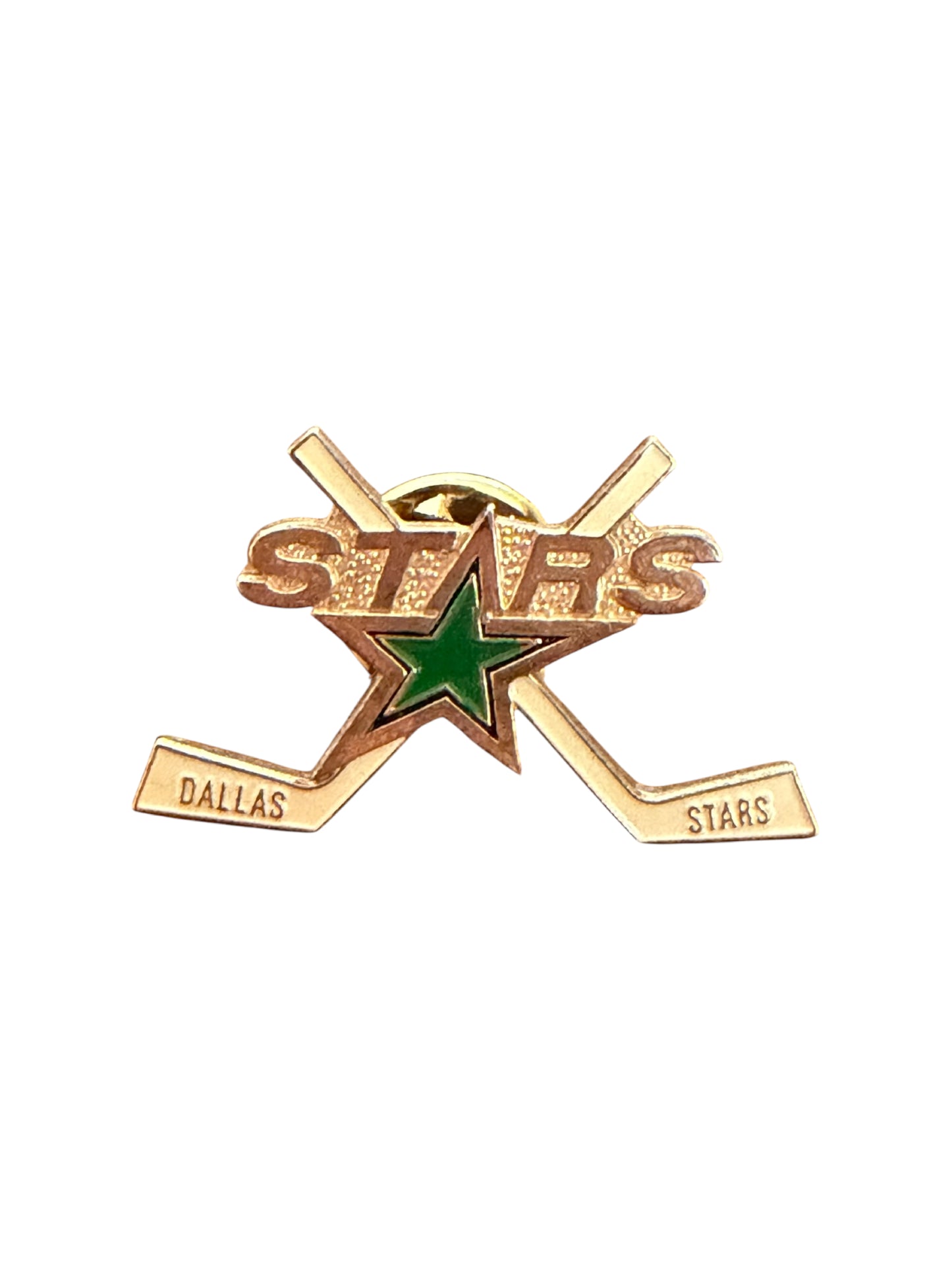 VTG Dallas Stars Crossed Sticks NHL Enamel Lapel Pin 2cm