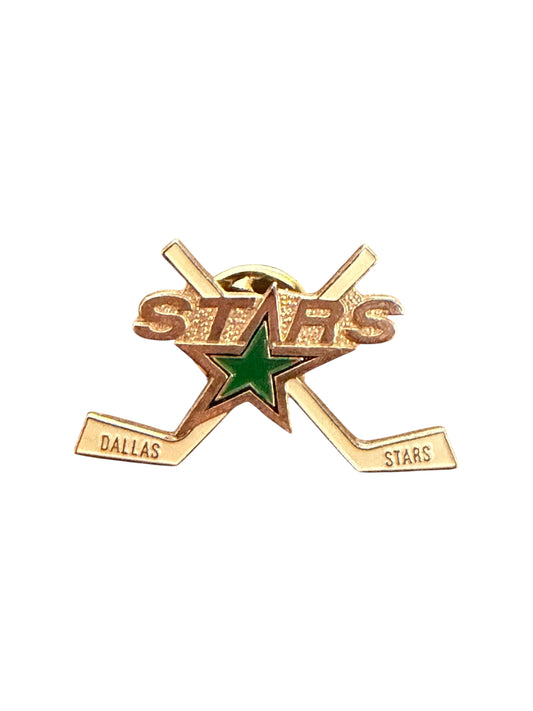 VTG Dallas Stars Crossed Sticks NHL Enamel Lapel Pin 2cm