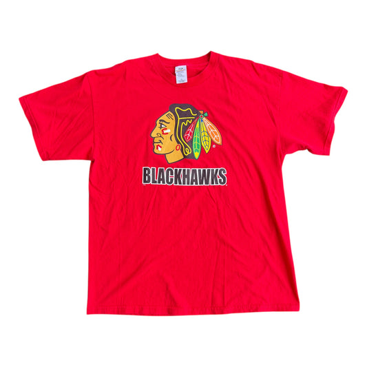 Y2K Retro Chicago Blackhawks NHL Bulletin T-Shirt Size: XL
