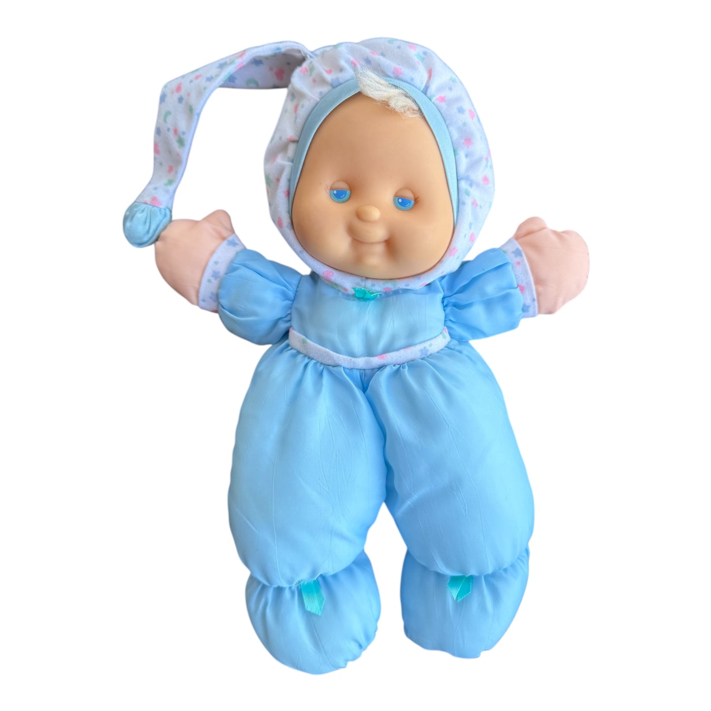 VTG 1991 Fisher-Price Puffalump Kids Snuggle Blue Moon Star No Light Plush Doll