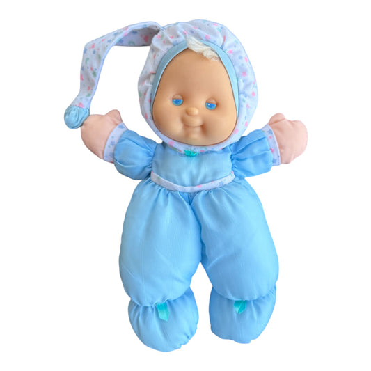 VTG 1991 Fisher-Price Puffalump Kids Snuggle Blue Moon Star No Light Plush Doll