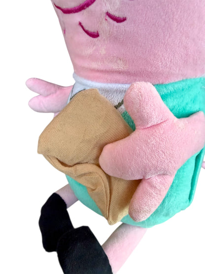 Ty Peppa Pig Daddy Pig & Peppa Pig Large Stuffed Animal Toy Set Bundle