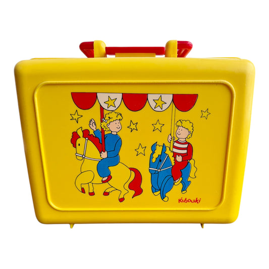 VTG ‘90s Kibouki Yellow Circus Theme Plastic Lunch Box