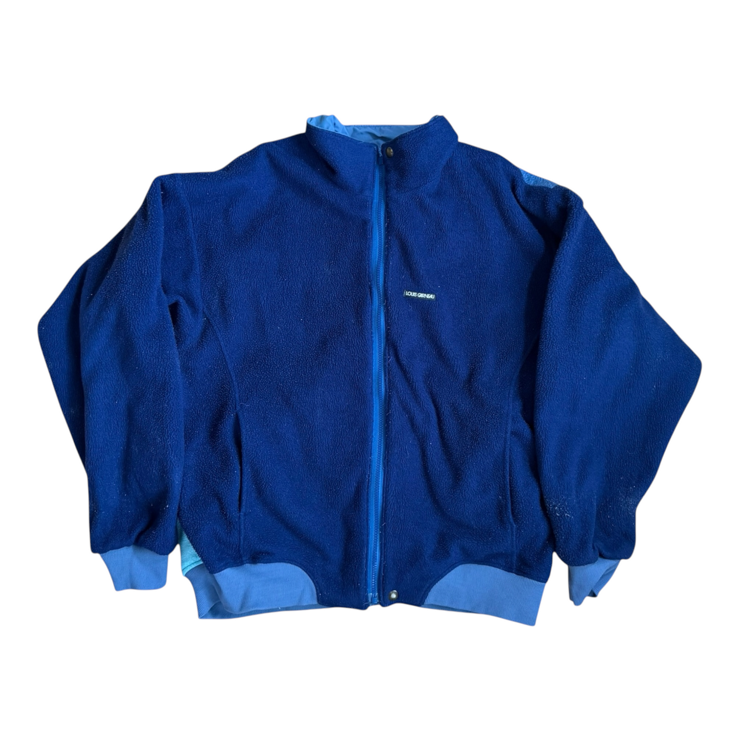 VTG ‘90s Louis Garneau Graphic Igloo Skier Reversible Fleece Jacket Rare Size: XL