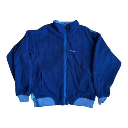 VTG ‘90s Louis Garneau Graphic Igloo Skier Reversible Fleece Jacket Rare Size: XL