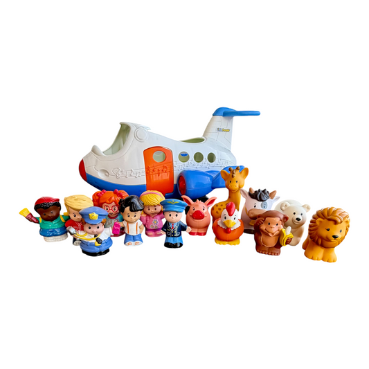 Fisher-Price Little People Travel Together Airplane Musical Toy Lot - 14 Figures