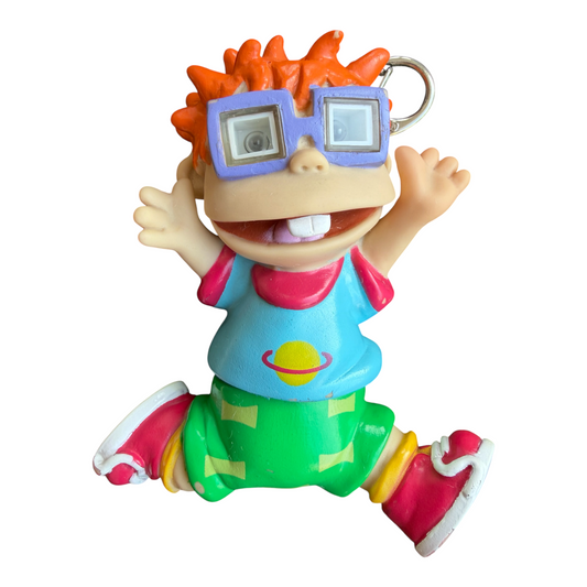 VTG 1997 Rugrats Chuckie Finster Light-Up Toy Keychain/Backpack Clip