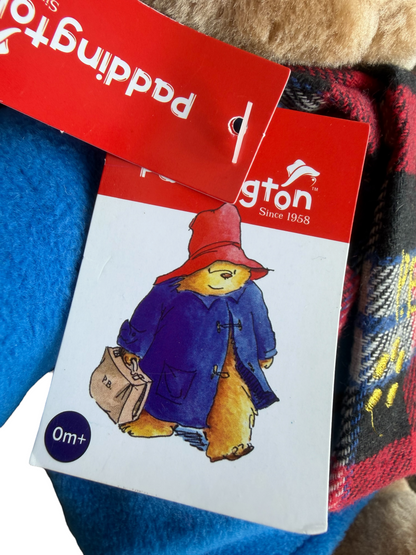 Rainbow Designs Paddington Bear Classic Red Plaid Scarf Stuffed Animal Toy