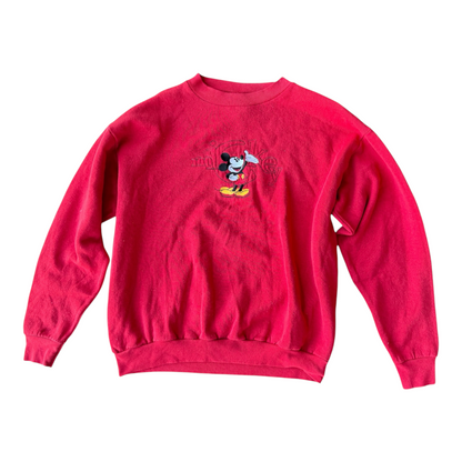 VTG '90s Disney Mickey Unlimited Brazos Red Sweatshirt Size: M