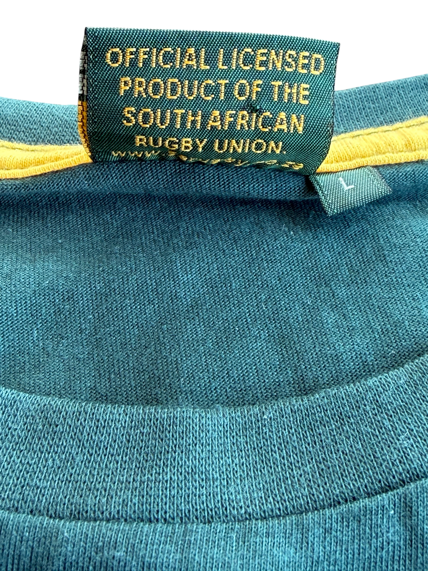 Official South Africa Springboks Rugby Green T-Shirt Size: L