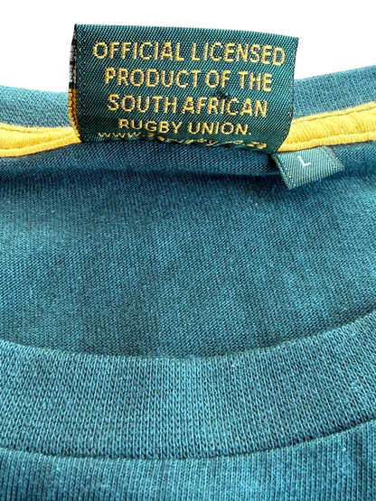 Official South Africa Springboks Rugby Green T-Shirt Size: L
