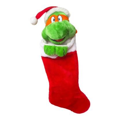 VTG ‘90s TMNT Teenage Mutant Ninja Turtles Michelangelo Christmas Stocking Plush
