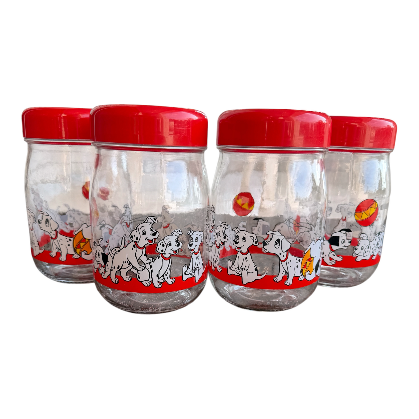 VTG Disney 101 Dalmatians Collectible Glass Storage Jar Set