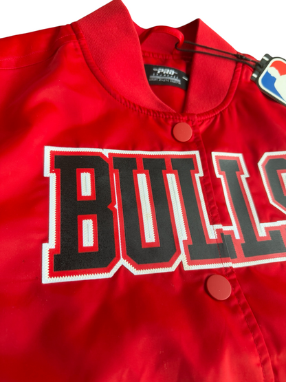 Chicago Bulls Pro Standard Women's Red Satin Bomber Jacket Size: XS